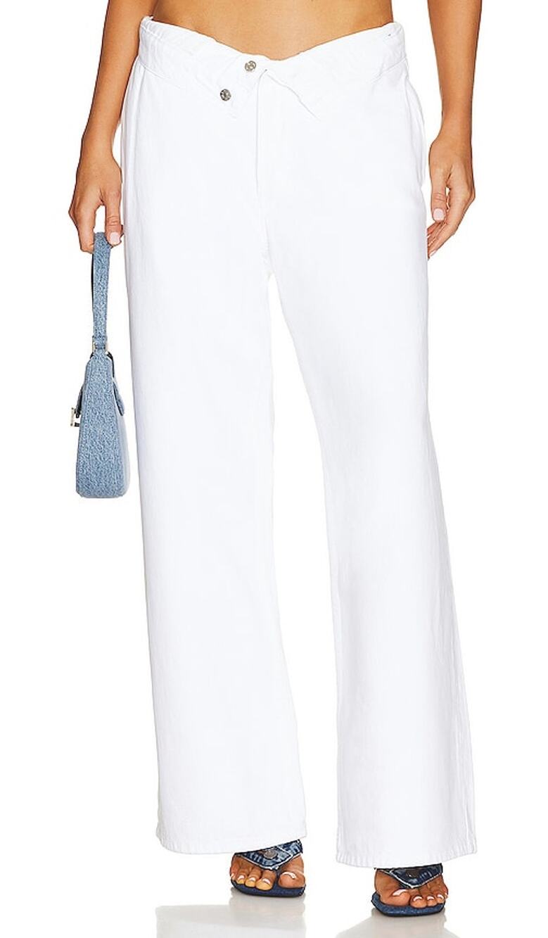 Eb Denim Wide Leg White Madison Denim Jeans Size 27
